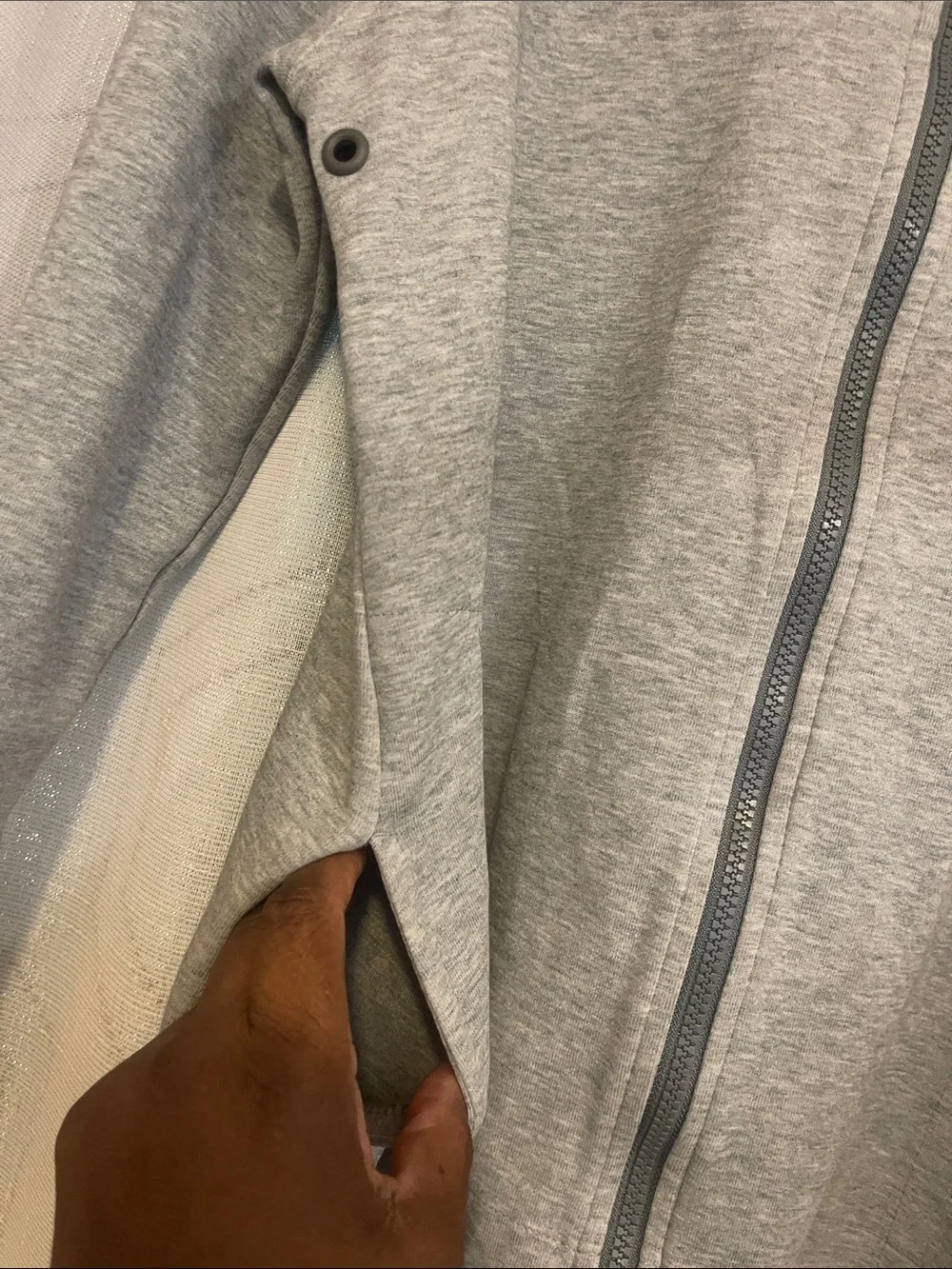 Women’s Nike Tech Fleece Light Gray Zip-Up Hooded Jacket